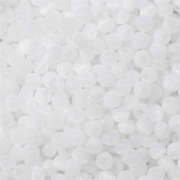PS11890587 Lot 1 sachet d'environ 200 Perles de verre - Rondes 4mm Blanc - Photo n°1