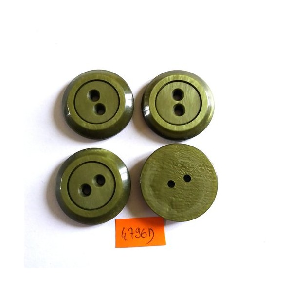 4 Boutons en résine vert - vintage - 31mm - 4796D - Photo n°1
