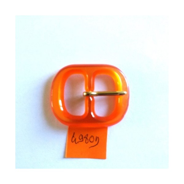 Boucle de ceinture résine orange foncé vintage - 38x30mm – 4980d - Photo n°1