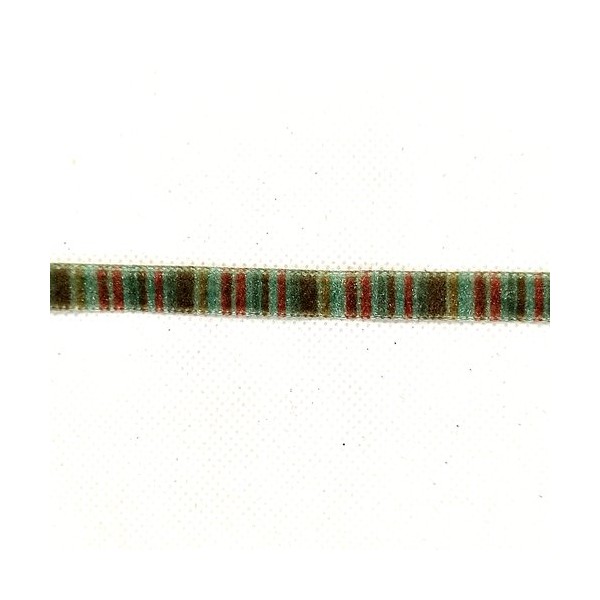 6M de ruban velours vert et marron - 9mm - 11 - Photo n°1