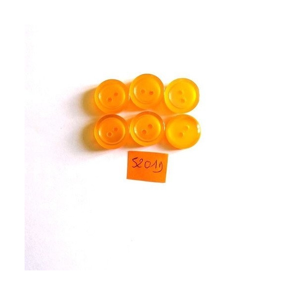 6 Boutons résine orange - vintage - 18mm - 5201d - Photo n°1