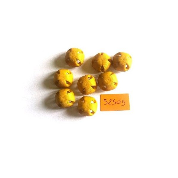 8 Boutons résine beige foncé - vintage - 14x14mm - 5250d - Photo n°1