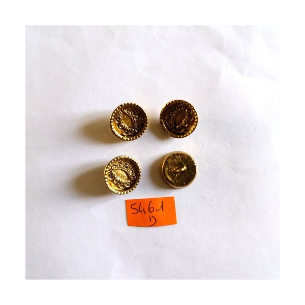 4 Boutons en métal doré - vintage - 17mm - 5461D - Photo n°1