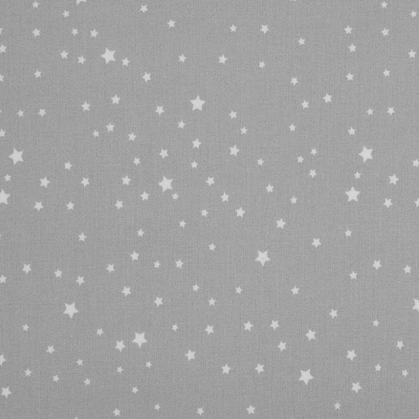 Tissu coton oeko tex imprimé étoiles gris - Photo n°1