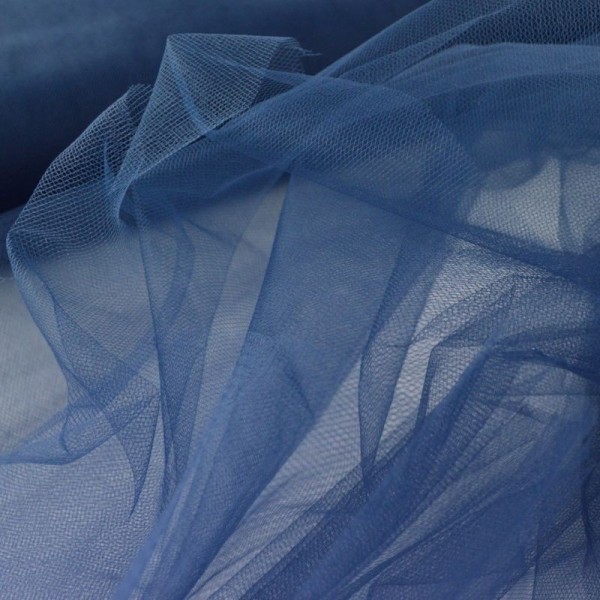 Tissu Tulle souple robe de mariée marine en 3.00m de large . - Photo n°2