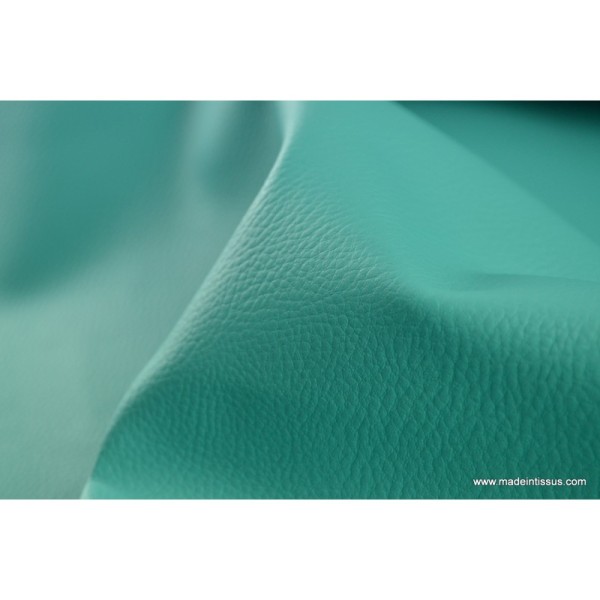 Tissu Faux cuirs ameublement rigide turquoise .x1m - Photo n°4
