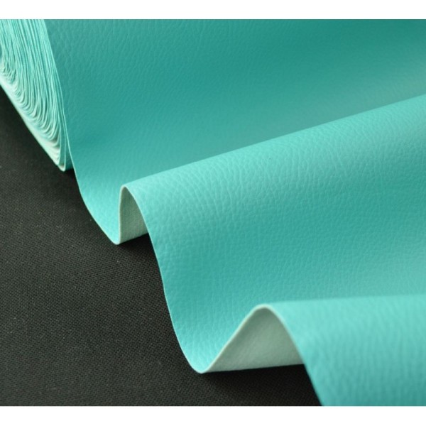 Tissu Faux cuirs ameublement rigide turquoise .x1m - Photo n°1