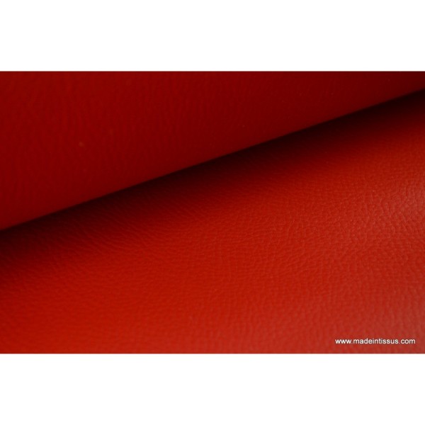 Tissu Simili cuir ameublement rigide rouge .x1m - Photo n°3