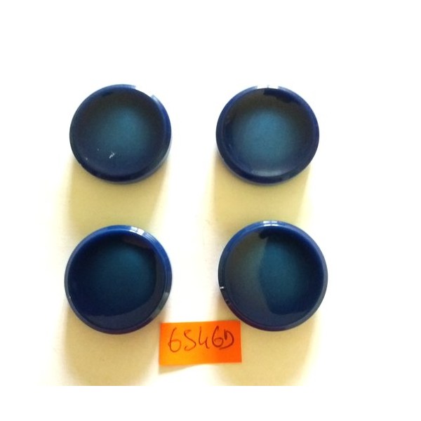 4 Boutons en résine bleu foncé - vintage - 31mm - 6546D - Photo n°1