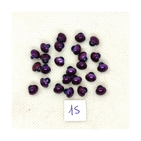 25 Boutons vintage en résine violet - 7mm – TR15 - Photo n°1