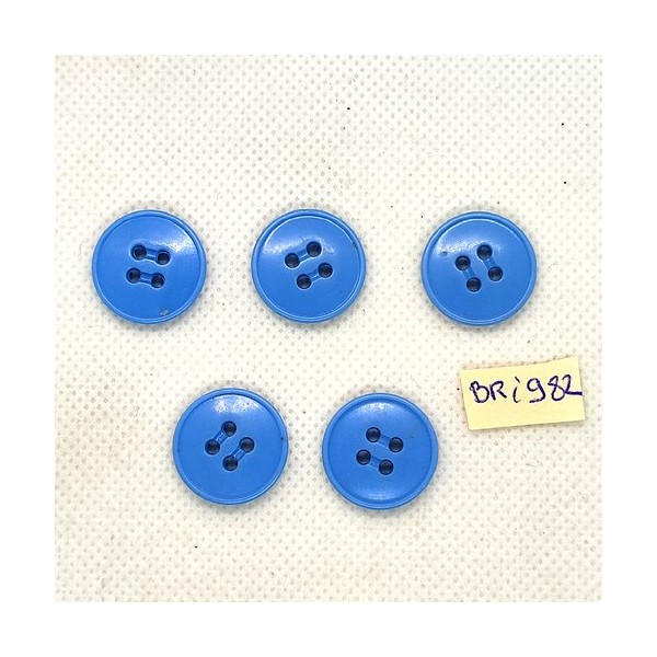 5 Boutons en résine bleu clair - 18mm - BRI982 - Photo n°1