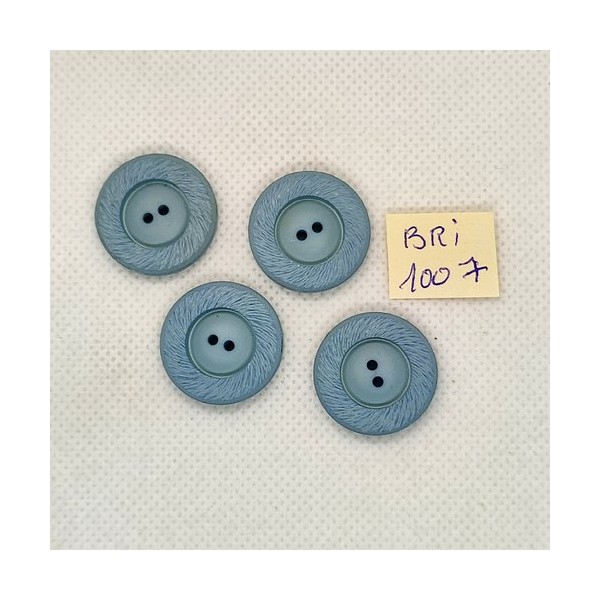 4 Boutons en résine bleu clair - 22mm - BRI1007 - Photo n°1