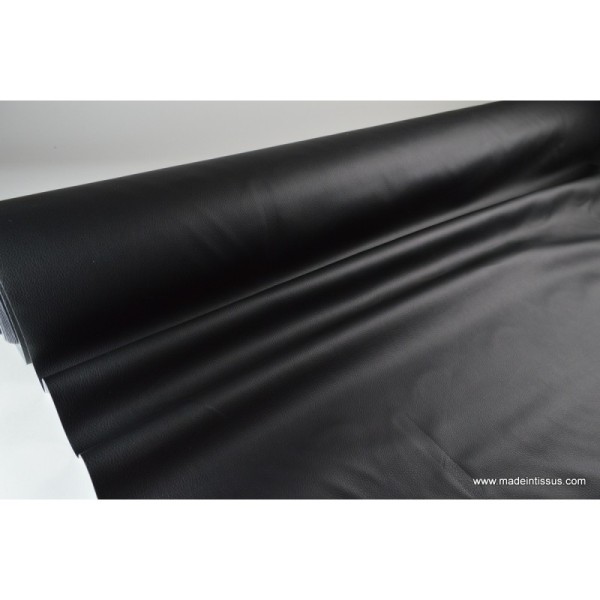 Tissu Simili cuir ameublement rigide noir .x1m - Photo n°2