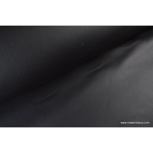 Tissu Simili cuir ameublement rigide noir .x1m - Photo n°3