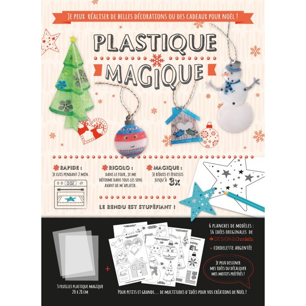 Kit fabrication de décorations - Thème Noël - Plastique magique transparent - Ctop - Photo n°1