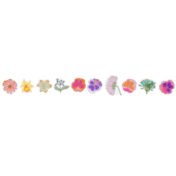 Stickers Washi Futschikato - Fleurs - Multicolore - 2 x 2 cm - 200 pcs - Photo n°2