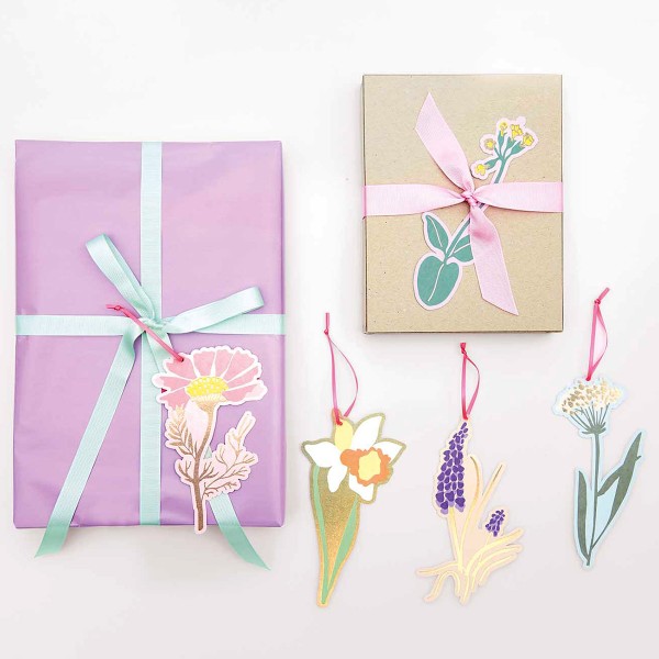 Pendentifs cadeau Futschikato - Fleurs - Multicolore - 9,5 x 18 cm - 5 pcs - Photo n°2