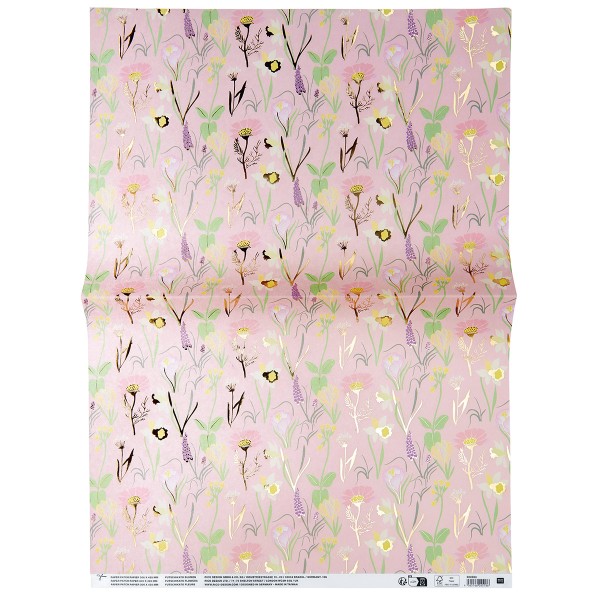 Papier Paper Patch Futschikato - Fleurs - Rose - 30 x 42 cm - 1 feuille - Photo n°1