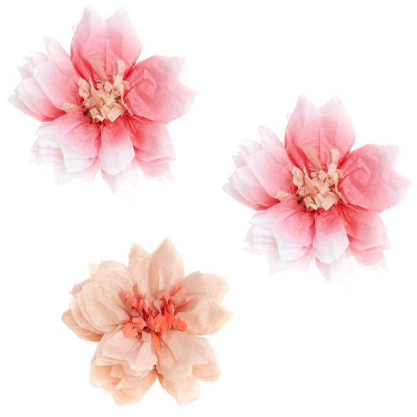 Fleurs en papier de soie - Fleurs de cerisier - Rose - 11 cm - 3 pcs - Photo n°1