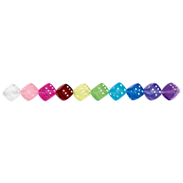 Perles en plastique - Dé - Multicolore - 8 x 8 x 8 mm - 27 pcs - Photo n°1
