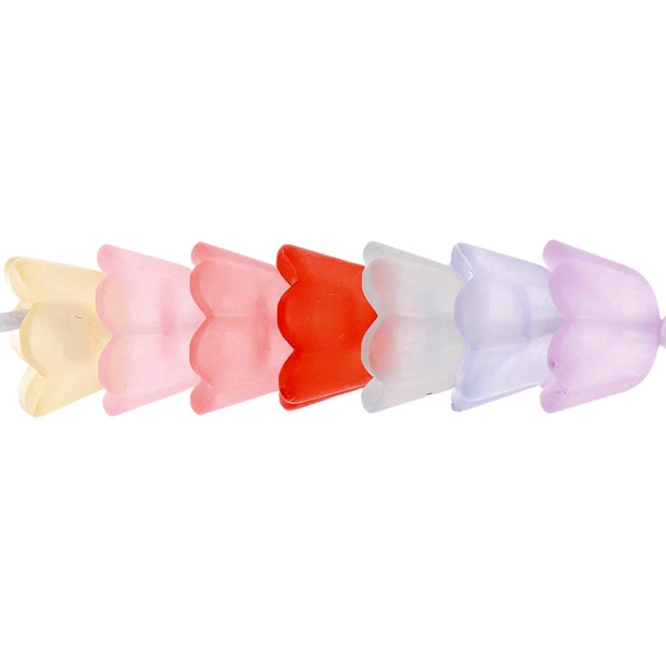 Perles en plastique - Fleurs - Multicolore - 9 x 10 x 7 mm - 35 pcs - Photo n°1