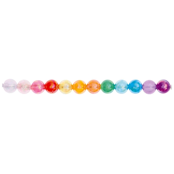 Perles en plastique - Rondes - Arc-en-ciel/Holographique - 8 mm - 36 pcs - Photo n°1
