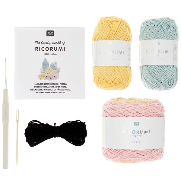 Kit DIY crochet Ricorumi - Corbeille de Pâques - Pastel - Photo n°3