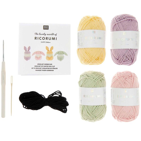 Kit DIY crochet Ricorumi - Coquetiers de Pâques - Multicolore - 4 pcs - Photo n°3