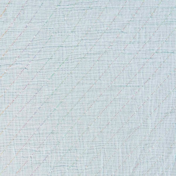 Coupon tissu Rico Design - Gaze de coton - Rayures - Bleu clair - 130 g/m² - 50 x 130 cm - Photo n°1