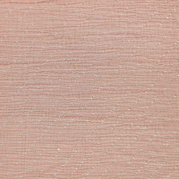 Coupon tissu Rico Design - Gaze de coton - Rayures - Rose poudre - 130 g/m² - 50 x 130 cm - Photo n°1
