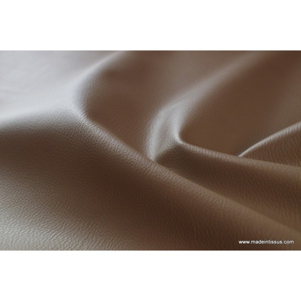 Tissu Simili cuir ameublement rigide TAUPE .x1m - Photo n°4