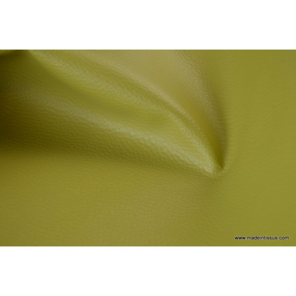 Tissu Simili cuir ameublement rigide fenouil .x1m - Photo n°4
