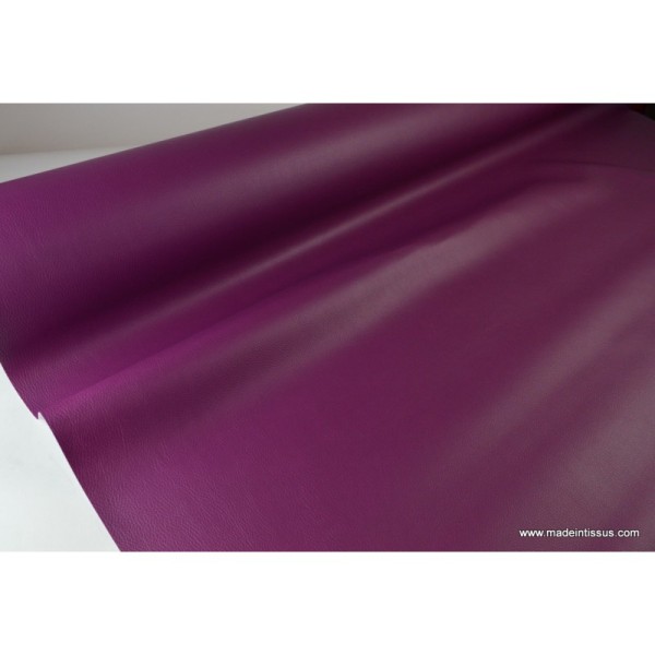 Tissu Simili cuir ameublement rigide violet .x1m - Photo n°2