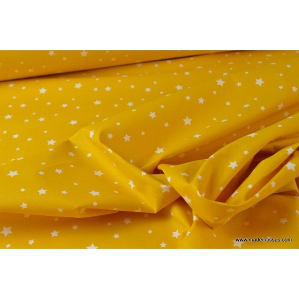Tissu coton oeko tex imprimé étoiles jaune - Photo n°4