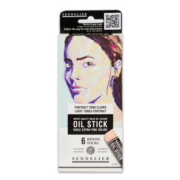 Huile stick - Extra-fine - Solide - Sennelier - 6 couleurs - Portrait tons clairs - Photo n°1