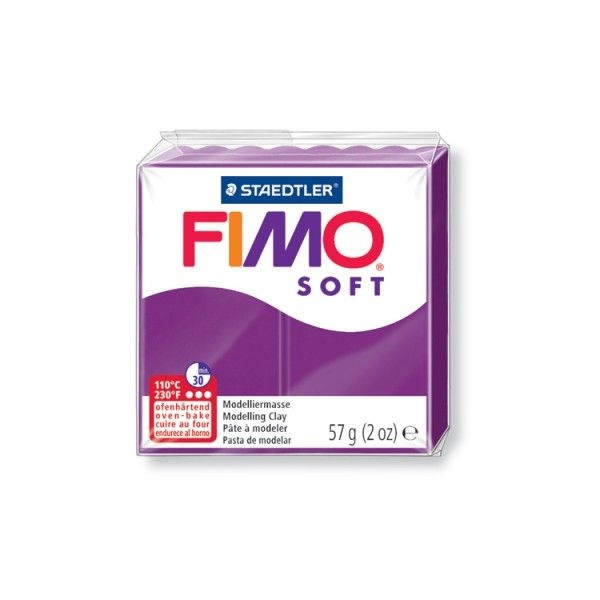 1 pain 56g pate polymère FIMO SOFT PRUNE 8020-63 - Photo n°1