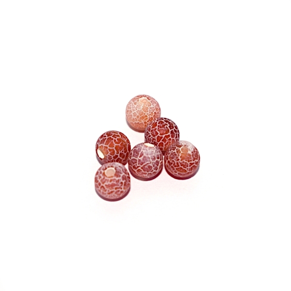 Perle agate 6 mm patinée rose mat x10 - Photo n°1
