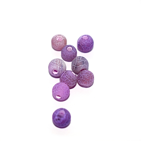 Perle agate 6 mm patinée violet mat x10 - Photo n°1
