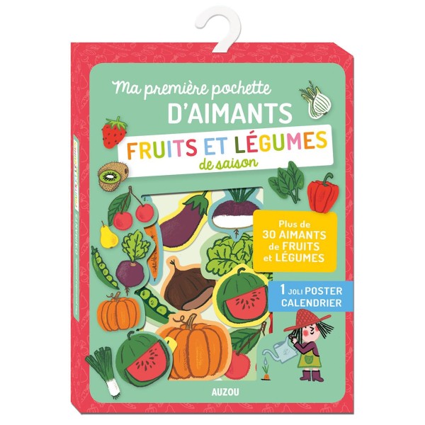 Pochette d'aimants Fruits Légumes - Dès 5ans - 50 aimants + 1 poster calendrier - - Photo n°1