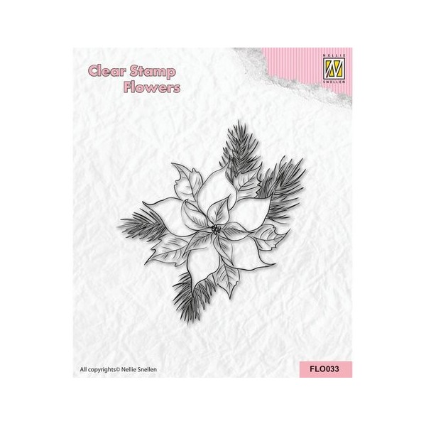 Tampon transparent fleur de poinsettia NELLIE SNELLEN - Photo n°1