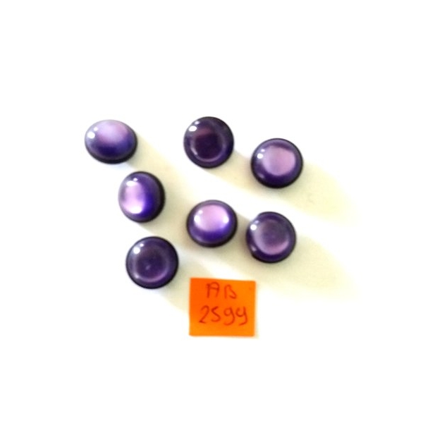 7 Boutons en résine violet - 14mm - AB25949 - Photo n°1
