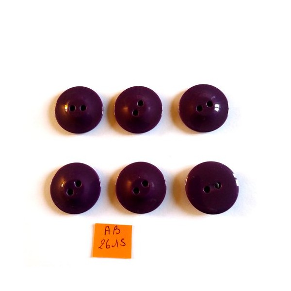 6 Boutons en résine violet - 27mm - 1B2615 - Photo n°1