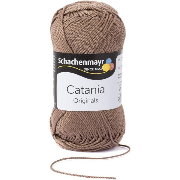Pelote de Coton CATANIA 50g - Taupe -Fil à tricoter - Photo n°1