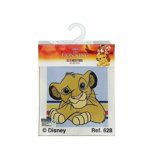 Kit canevas 12x12cm Disney - Simba roi lion  - Gros trous enfants - Photo n°1