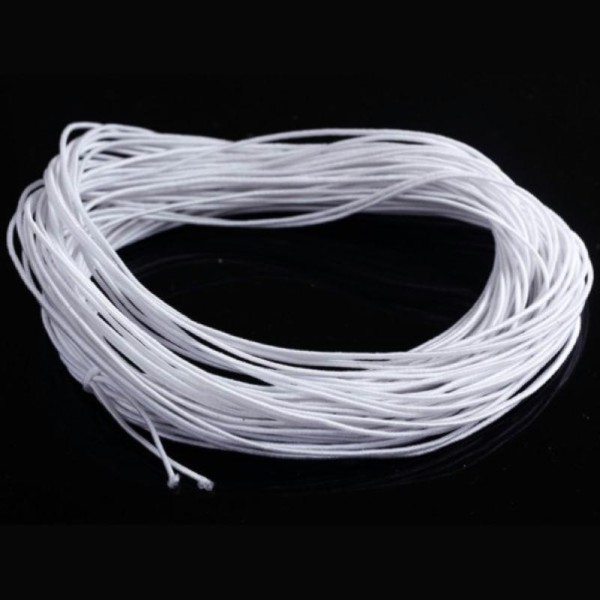 Nylon élastique blanche 1 milimètre par 7 mètres - cordon blanc - Photo n°1
