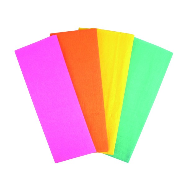 4 feuilles de papier crépon - Assortiment couleurs - 0,5 x 1 m - CTOP - Photo n°1