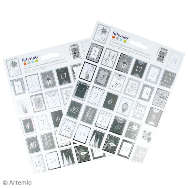 Stickers timbres décoratifs - Noël Perle Avent - 3,3 x 2,7 cm - 64 pcs - Photo n°2
