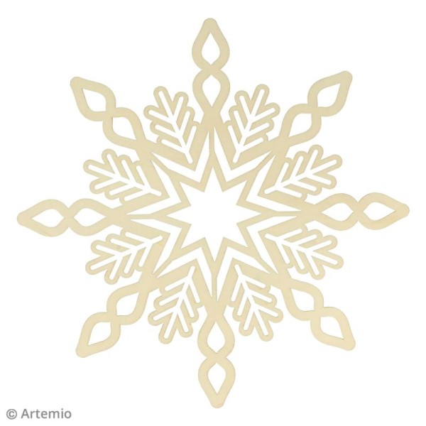 Forme en bois à décorer - Noël Perle - Flocon de neige 20 cm - 1 pce - Photo n°2
