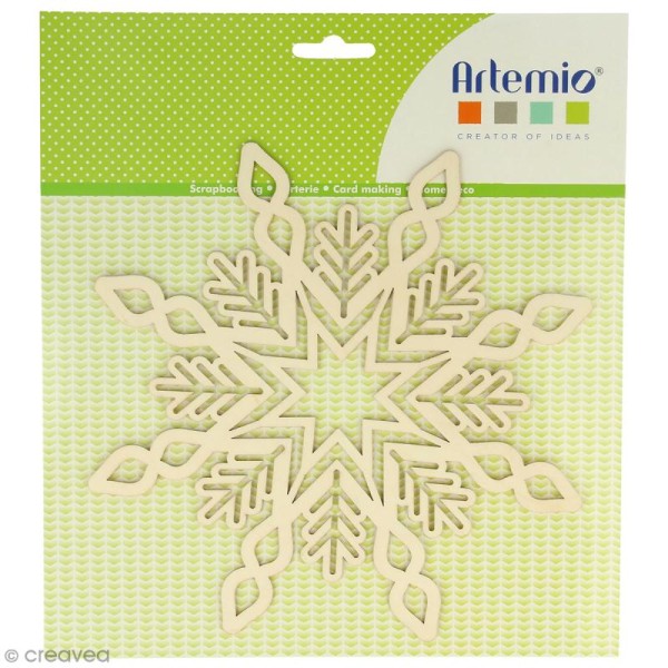 Forme en bois à décorer - Noël Perle - Flocon de neige 20 cm - 1 pce - Photo n°1