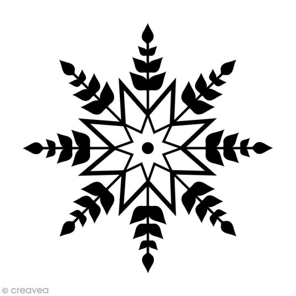 Tampon Bois Artemio - Flocon étoile - 3,1 x 3,1 cm - Photo n°1